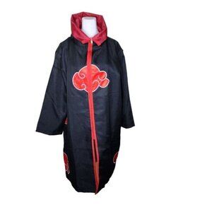 Anime Uchiha Itachi Adult Cosplay Cloak Akatsuki Ninja Coat Unisex Size M Black